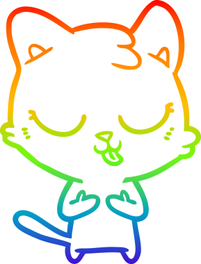 gökkuşağı gradyanı çizimi bir insan tarafından çizilmiş çizgi film kedisi