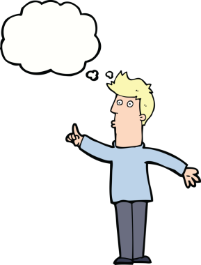 Çizgi filmci bir insan tarafından çizilmiş düşünce balonuyla ihtiyatlı olmayı tavsiye ediyor.