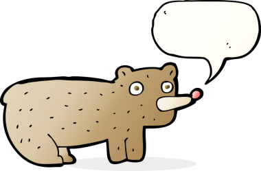 Bir insan tarafından çizilmiş komik bir çizgi film ayısı.