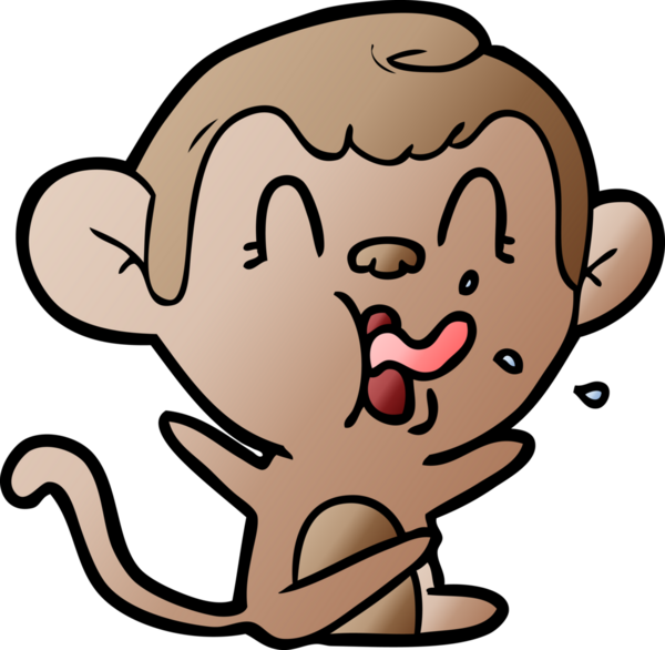Bir insan tarafından çizilmiş çılgın çizgi film maymunu