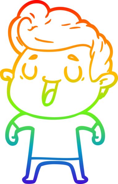 gökkuşağı gradyanı çizimi bir insan tarafından çizilmiş mutlu bir çizgi film adamı