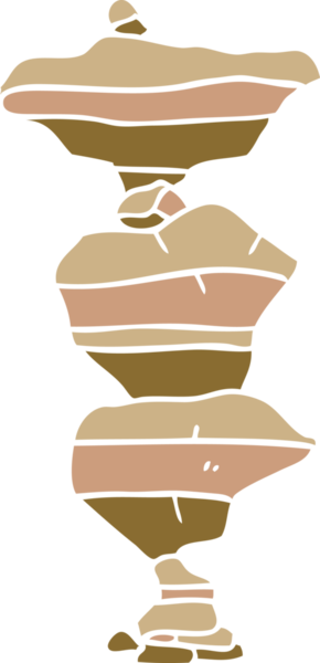 Bir insan tarafından çizilmiş istiflenmiş taş karalamaları.