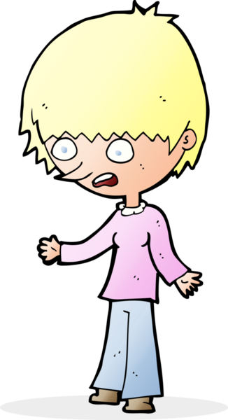 Çizgi film bir insan tarafından çizilmiş stresli bir kadın.