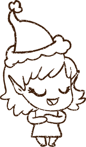 Noel Elf Kömürü Bir insan tarafından çizilmiş