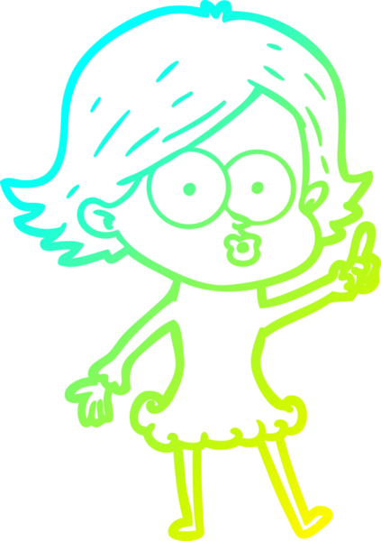 Bir insan tarafından somurtulmuş çizgi film kızı çizimi.