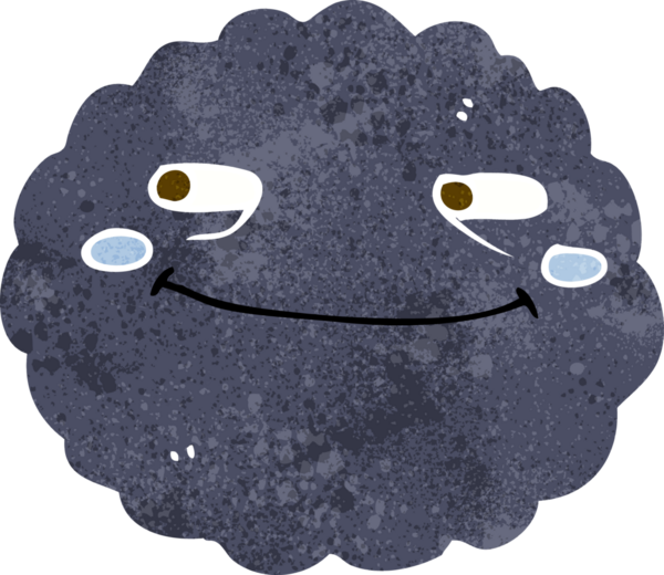 Bir insan tarafından çizilmiş mutlu yağmur bulutu çizgi filmi