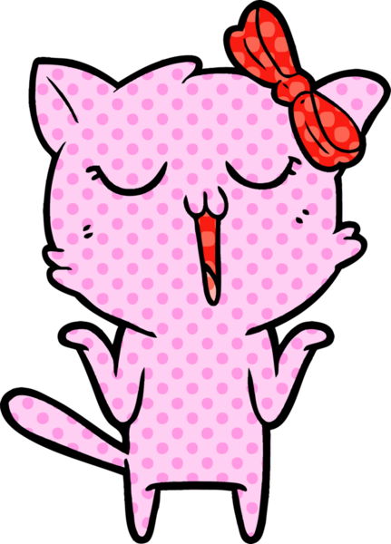 Bir insan tarafından çizilmiş çizgi film kedisi.