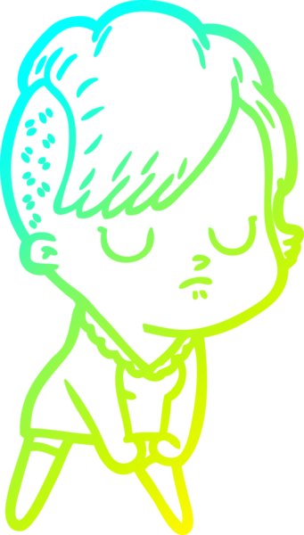 Bir insan tarafından çizilmiş bir karikatür kadın çizimi.