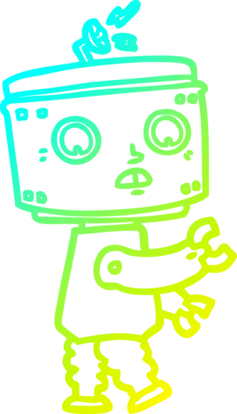Bir insan tarafından çizilmiş soğuk gradyan robot çizimi