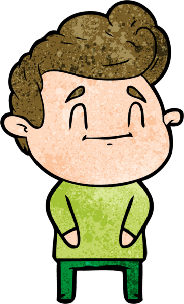 Bir insan tarafından çizilmiş mutlu çizgi film adamı.