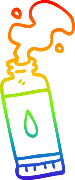 gökkuşağı gradyan çizgi çizimi Bir insan tarafından çizilmiş sıkılan losyon tüpü