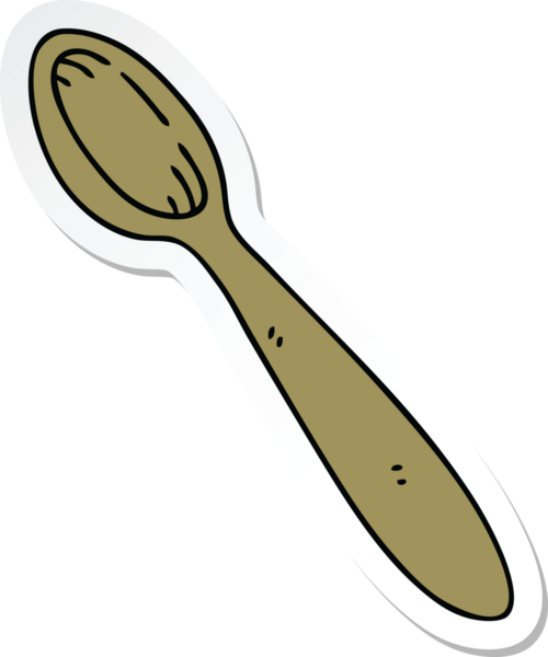 Bir insan tarafından çizilmiş tuhaf bir tahta kaşık.