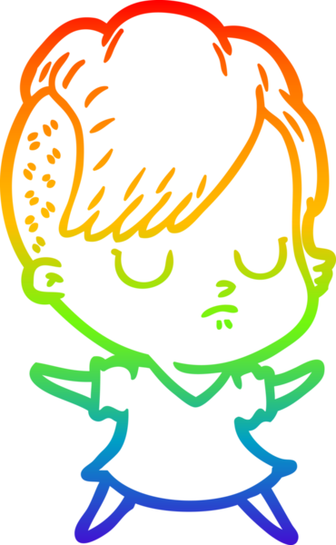 gökkuşağı gradyan çizimi bir insan tarafından çizilmiş bir karikatür kadın