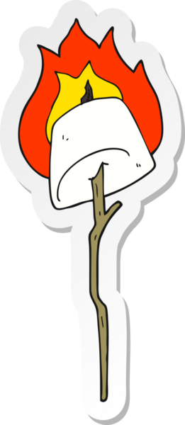 Bir insan tarafından çizilmiş kızarmış şekerlemenin çıkartması.