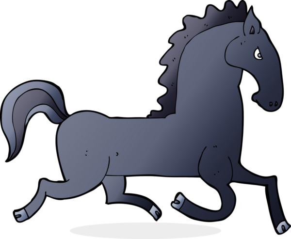 Bir insan tarafından çizilmiş siyah aygır çizgi filmi.