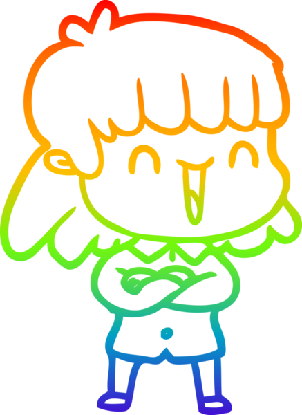 gökkuşağı gradyan çizimi bir insan tarafından çizilmiş bir karikatür kadın