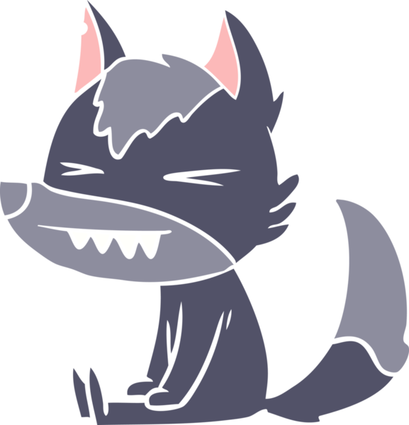 kızgın kurt düz renkli çizgi film bir insan tarafından çizildi.