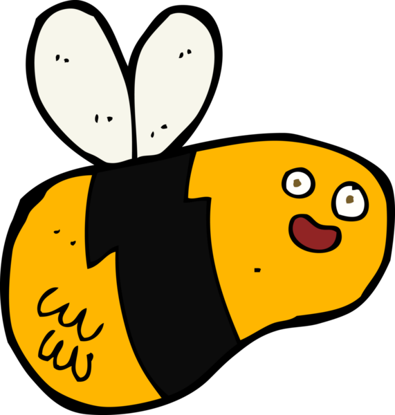 Bir insan tarafından çizilmiş çizgi film arısı.