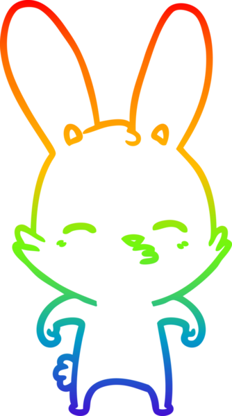 gökkuşağı gradyan çizimi bir insan tarafından çizilmiş meraklı tavşan çizgi filmi