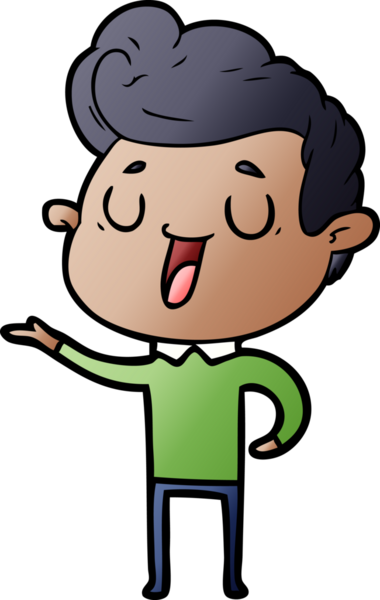 Bir insan tarafından çizilmiş mutlu çizgi film adamı.