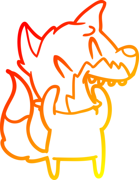 Bir insan tarafından çizilmiş gülen tilki çizgi filmi.