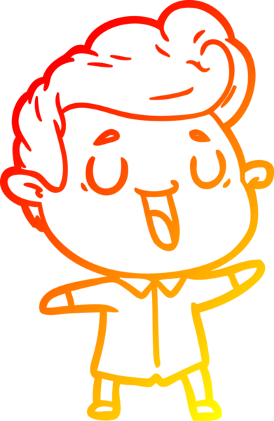 Bir insan tarafından çizilmiş mutlu bir çizgi film karakteri çizimi.