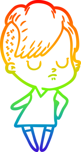 gökkuşağı gradyan çizimi bir insan tarafından çizilmiş bir karikatür kadın