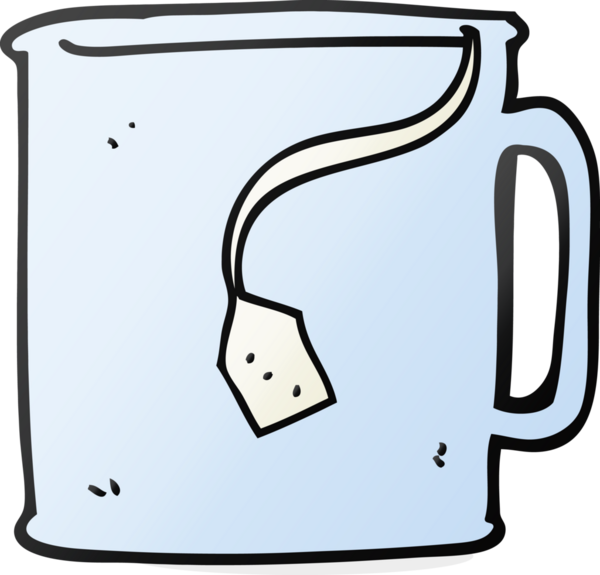 Bir insan tarafından çizilmiş serbest çizim çay kupası.