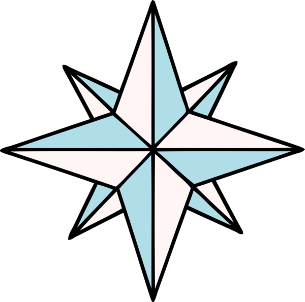 Bir insan tarafından çizilmiş geleneksel bir yıldız dövmesi.