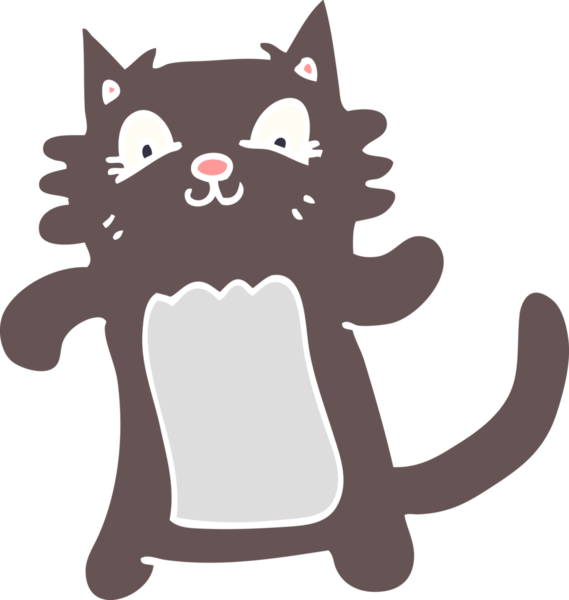 Bir insan tarafından çizilmiş mutlu kedi karalaması.