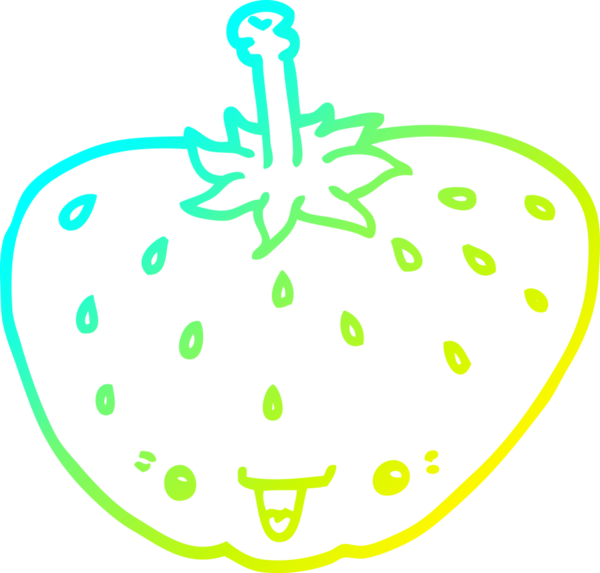 Bir insan tarafından çizilmiş bir çileğin soğuk gradyan çizimi