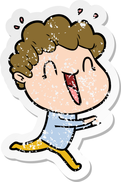 Bir insan tarafından çizilmiş mutlu bir adamın sıkıntılı çıkartması.