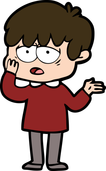 Bir insan tarafından çizilmiş bitkin çocuk çizgi filmi.