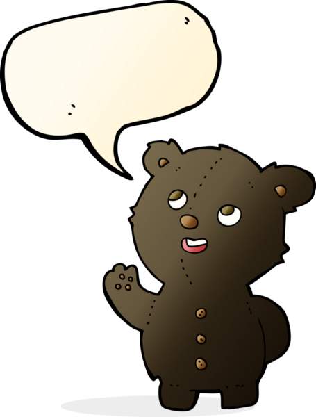 Bir insan tarafından çizilmiş tatlı siyah ayı yavrusu.