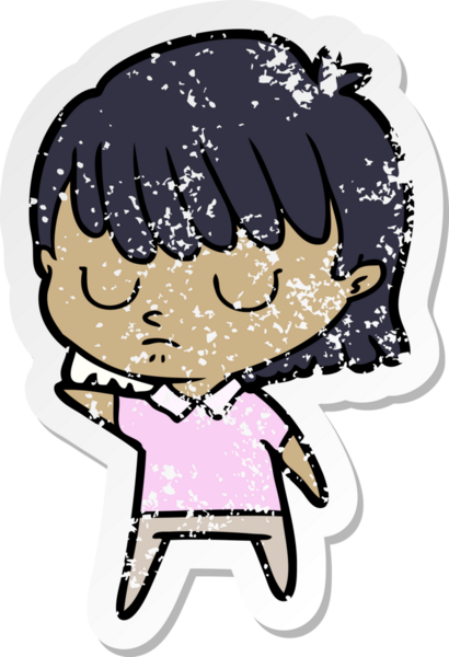 Bir insan tarafından çizilmiş karikatür bir kadının sıkıntılı çıkartması.