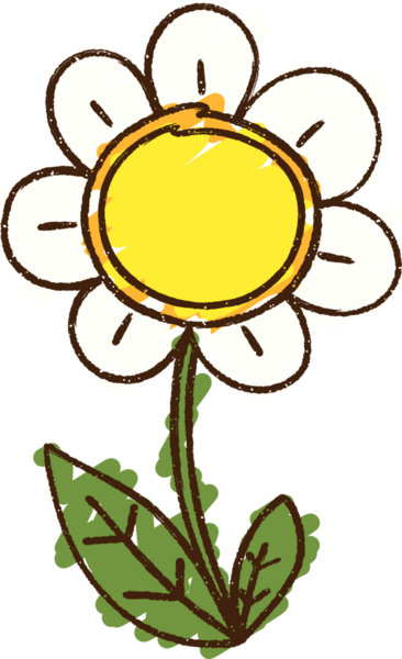 Bir insan tarafından çizilen çiçek tebeşiri