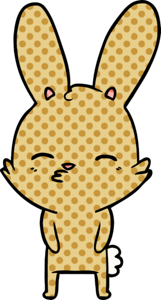 Bir insan tarafından çizilmiş meraklı tavşan çizgi filmi.