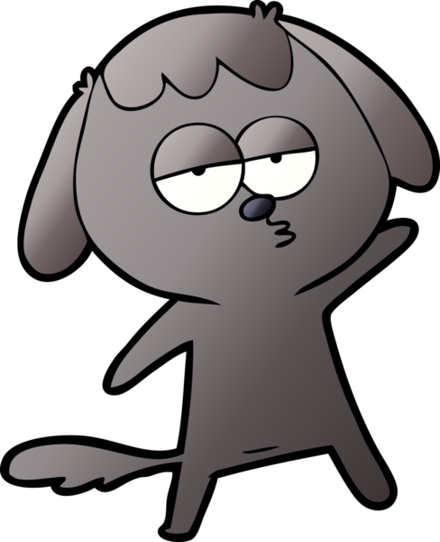 Bir insan tarafından çizilmiş, sıkılmış bir köpek.