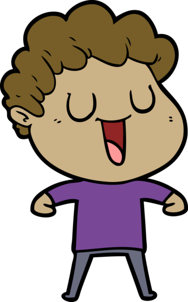 Bir insan tarafından çizilmiş gülen karikatür adam.