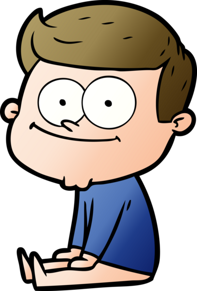 Bir insan tarafından çizilmiş mutlu bir adam.