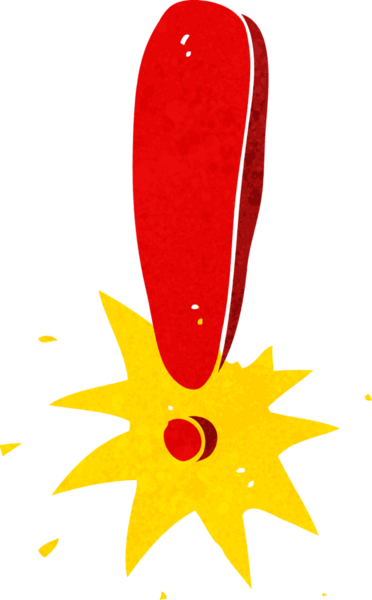 Bir insan tarafından çizilmiş çizgi film ünlem işareti