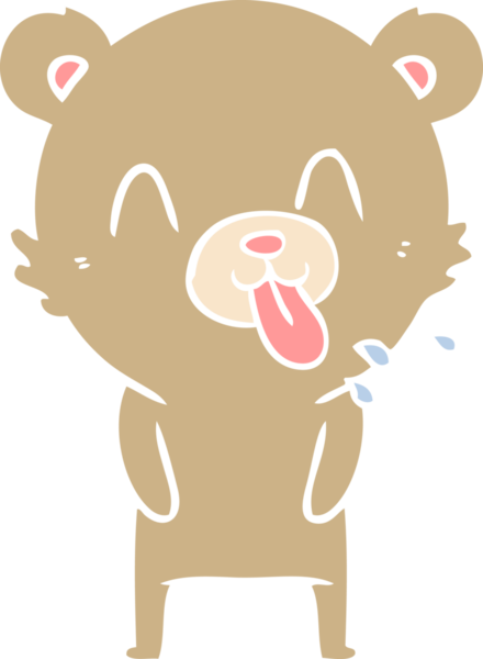 kaba düz renkli çizgi film ayısı bir insan tarafından çizilmiş.