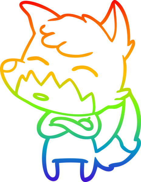 gökkuşağı gradyanı çizimi bir insan tarafından çizilmiş tilki çizgi filmi
