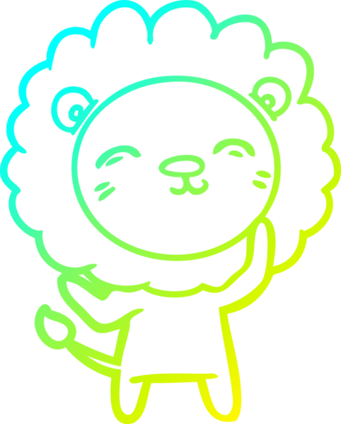 Bir insan tarafından çizilmiş karikatür aslanı çizimi.