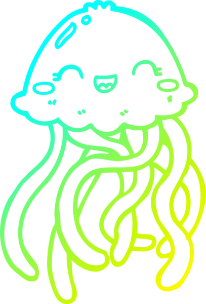 Bir insan tarafından çizilmiş bir denizanasının soğuk gradyan çizimi.