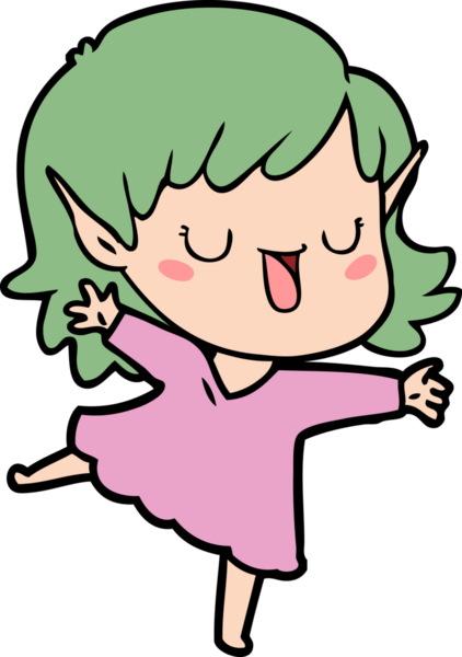 Bir insan tarafından çizilmiş bir elf kızı.