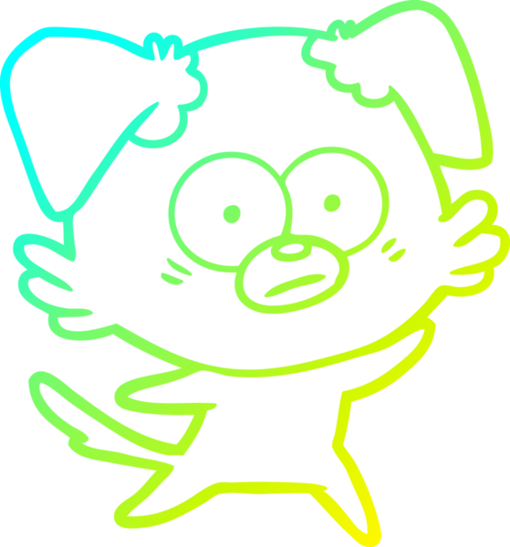 Bir insan tarafından çizilmiş bir köpek çizgi filminin soğuk gradyanı.