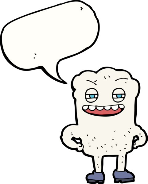 Bir insan tarafından çizilmiş, mutlu dişli çizgi film.