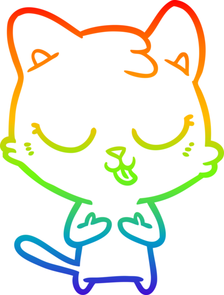 gökkuşağı gradyanı çizimi bir insan tarafından çizilmiş çizgi film kedisi
