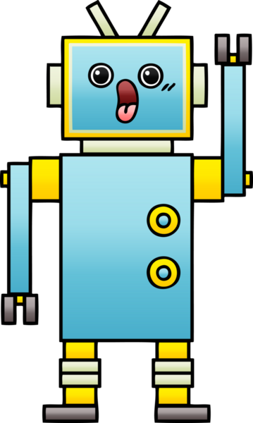 Bir insan tarafından çizilmiş bir robotun gölgelenmiş çizimi